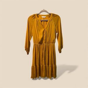 LC Lauren Conrad Mustard Long Sleeve Dress